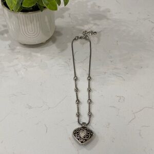 Brighton Silver Heart Necklace with Intricate Design
